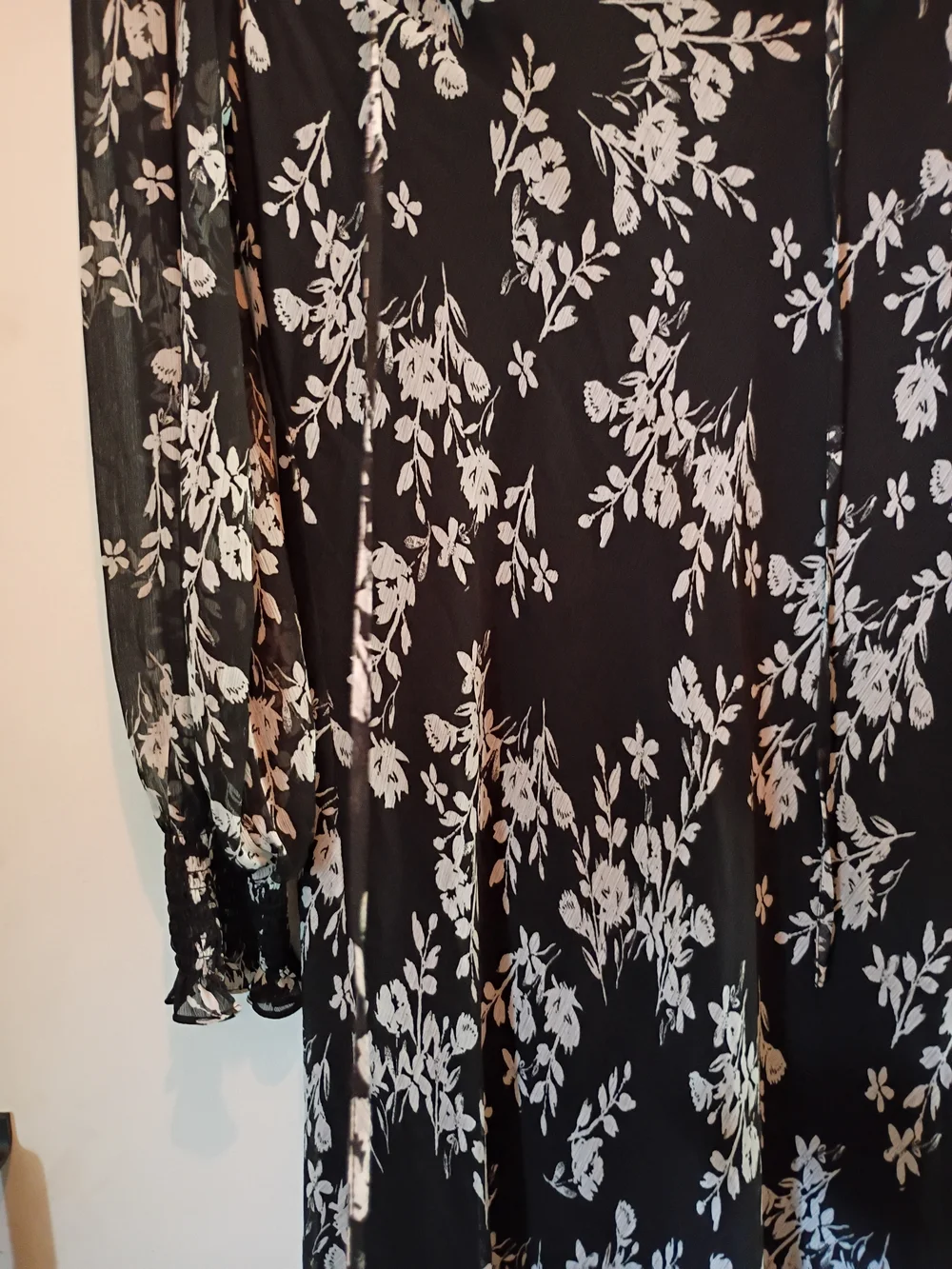 Calvin Klein Black Maxi Dress with Light Blue Floral Print - Picture 10 of 13